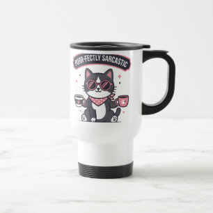 Caneca Térmica Presente para Amante de Café com Lenço de Gato Leg