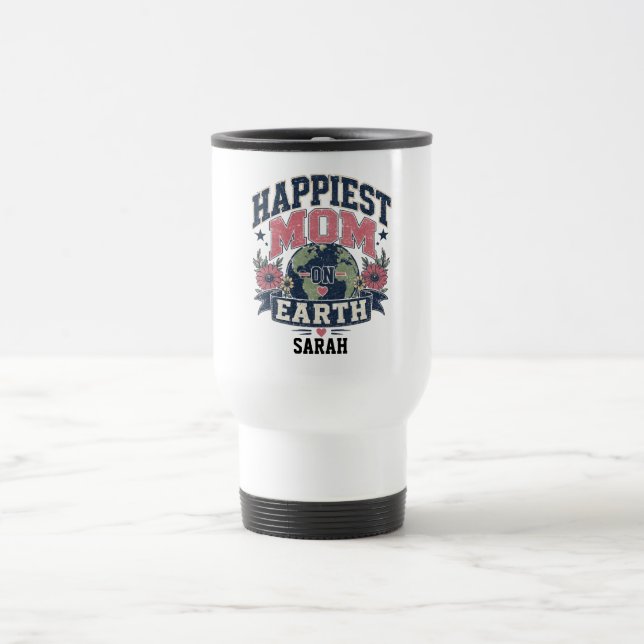 Caneca Térmica presente personalizado para o dia das mães felize  (Centro)