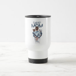 Caneca Térmica Presente Personalizado Super Mãe com Filho e Filha