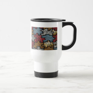 Caneca Térmica Presentes com Estampa de Puzzle Leopardo Zebra Roc