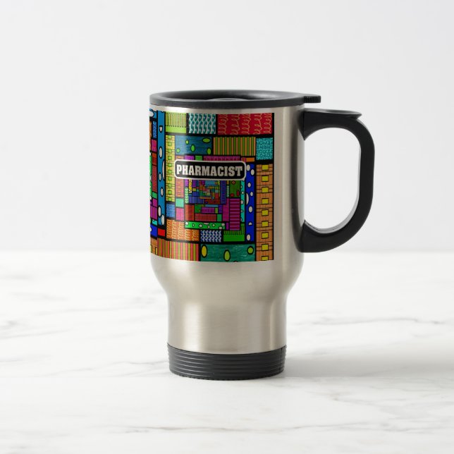 Caneca Térmica Presentes da arte abstracta do farmacêutico (Direita)