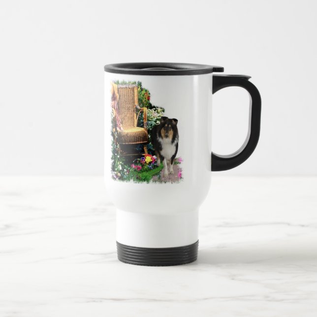 Caneca Térmica Presentes de Arte Collie Rough de Três Cores (Direita)