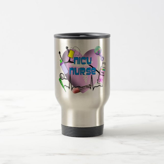 Caneca Térmica Presentes do design do coração do rosa da (Centro)