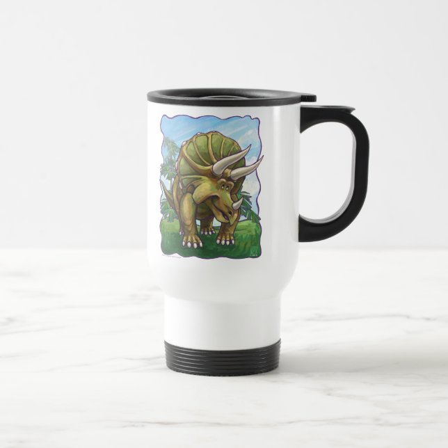 Caneca Térmica Presentes e Acessórios de um Triceratops Bonitinho (Direita)