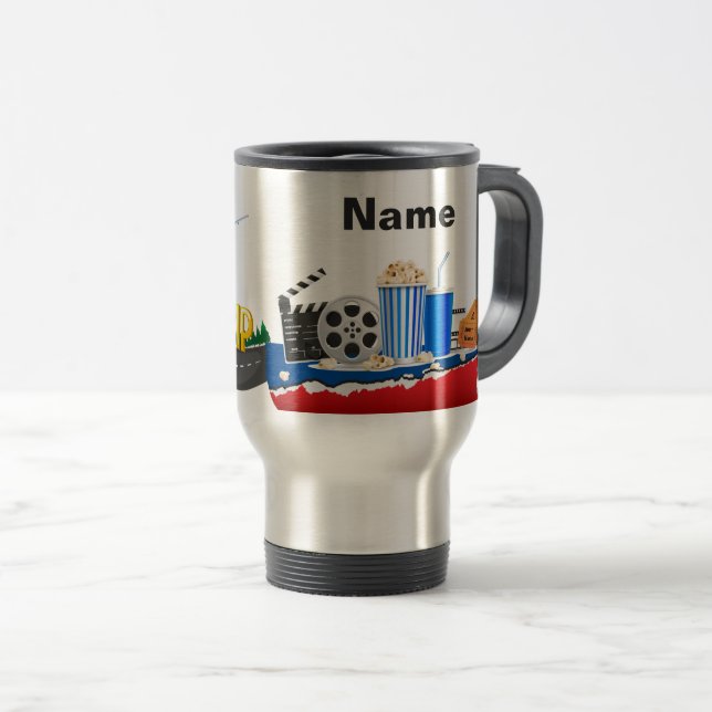 Caneca Térmica Presentes para ofertas de filmes para Viagem (Frente Esquerda)