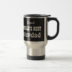 Caneca Térmica Preto do STEPDAD do mundo presente feito sob