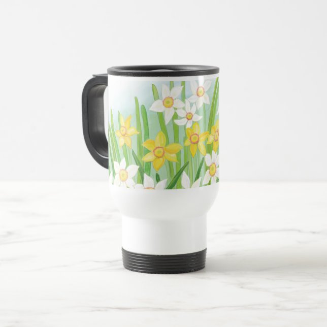 Caneca Térmica Primavera Daffodils (Frente Esquerda)
