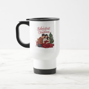Caneca Térmica Primeiro Natal do Bebê Casais Férias de Natal Recé