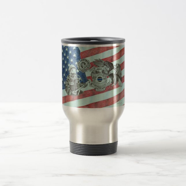 Caneca Térmica Primeiro Respondente Patriótico (Centro)