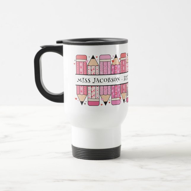 Caneca Térmica Professor de Lápis de Texto Personalizado (Esquerda)