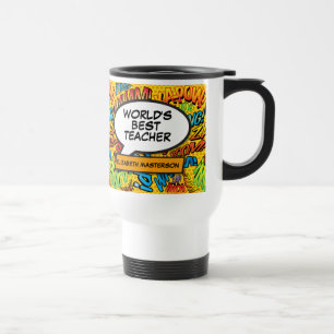 Caneca Térmica Professor Diversão Retro Quadrinho Pop Art