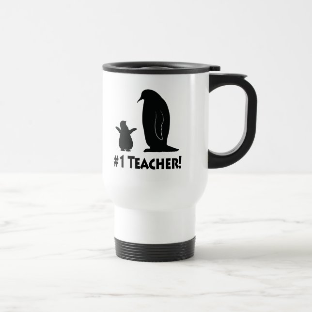 Caneca Térmica Professor do número um: Pinguim e pintinho (Direita)