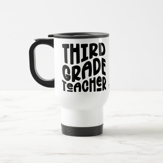 Caneca Térmica Professor do Terceiro Ano | Design de Texto Simple (Esquerda)