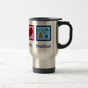 Caneca Térmica Professora da Pré-escola Peace Love