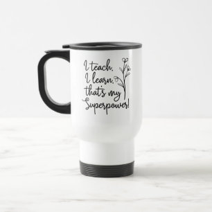 Caneca Térmica Professores Escrevendo Futuros Branco Preto Motiva