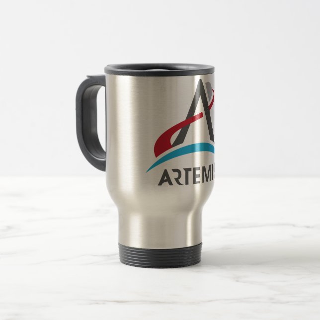 Caneca Térmica Programa NASA Artemis Logotipo Mars 2024 Astronaut (Frente Esquerda)