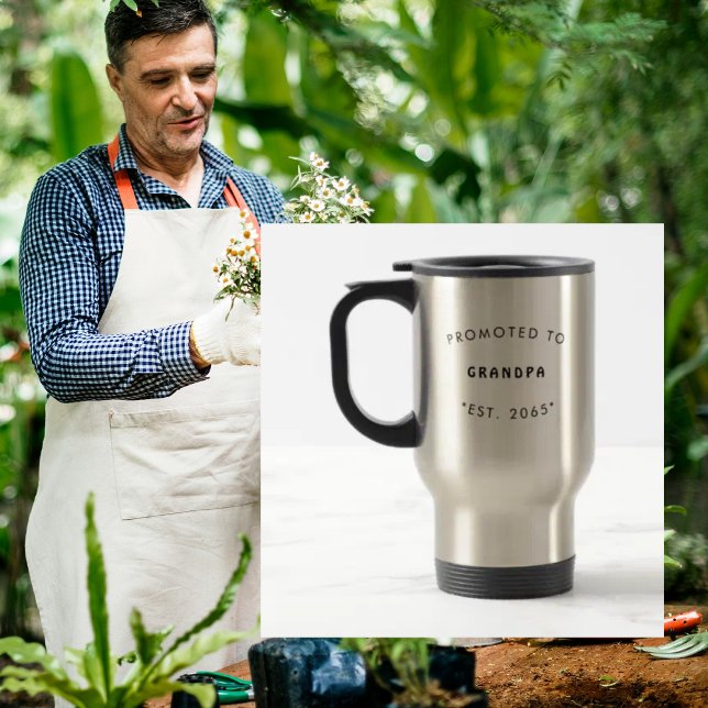 Caneca Térmica Promovido ao Anúncio de Gravidez do Avô (Criador carregado)