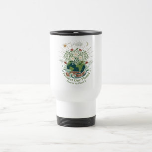 Caneca Térmica "Proteja nosso Planeta" Floral Vintage Artístico T
