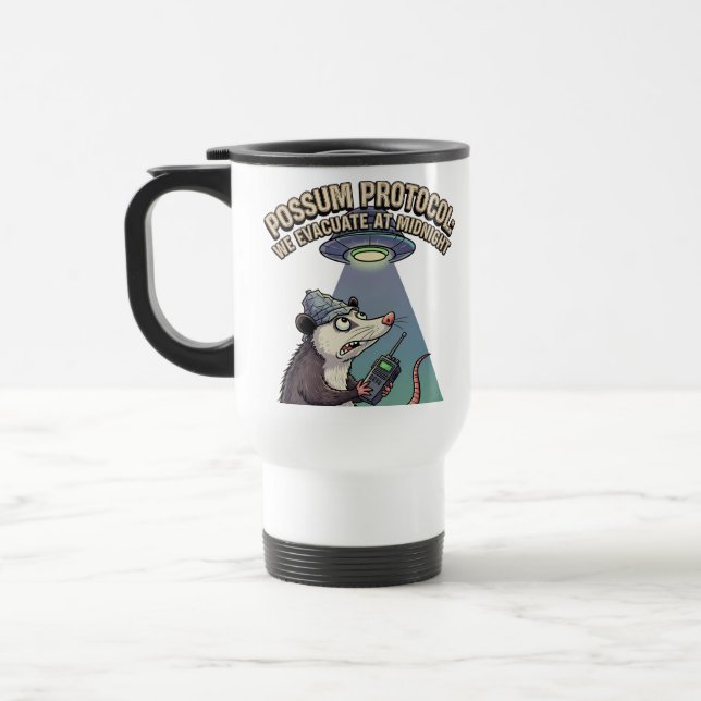 Caneca Térmica Protocolo Possum: Evacuamos Na Onda Noturna (Esquerda)