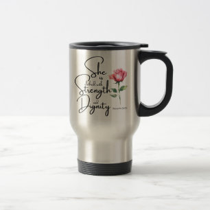 Caneca Térmica Provérbios 31:25 Ela é Bíblia Verso Flor