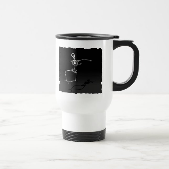 CANECA TÉRMICA PULO DE ESQUELETO B&W DA ALEGRIA DO RAIO X (Direita)