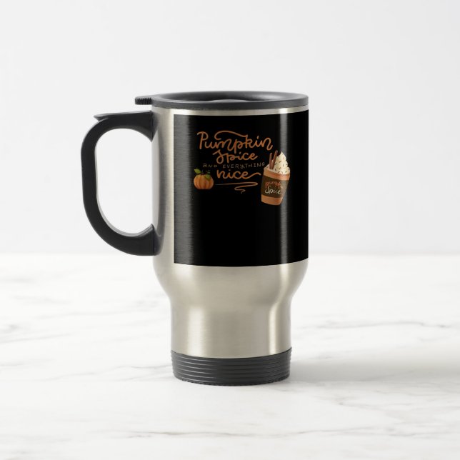 Caneca Térmica Pumpkin Spice E Tudo O Que É Bonito É Arte Com Pl (Esquerda)
