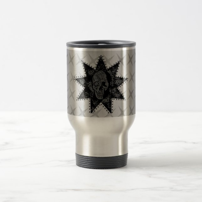 Caneca Térmica Punk Skull Mug (Cinza) (Centro)