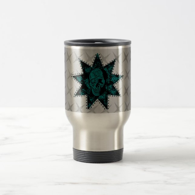 Caneca Térmica Punk Skull Mug (Teal) (Centro)