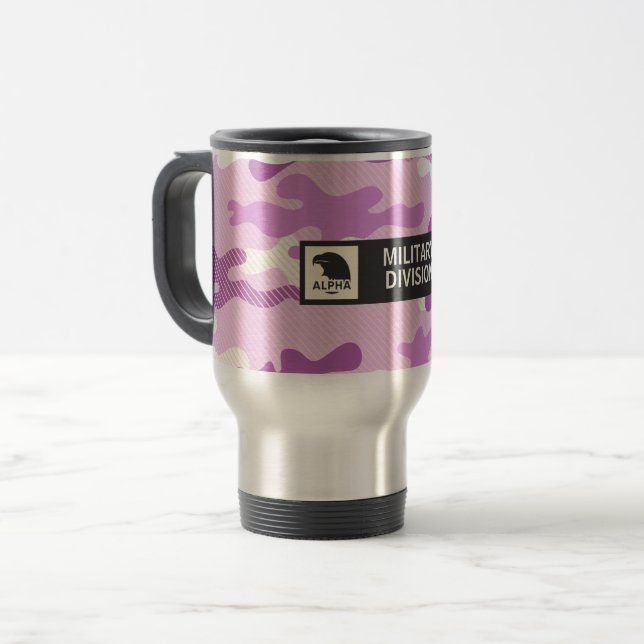 Caneca Térmica Purple Camouflage Pattern (Frente Esquerda)