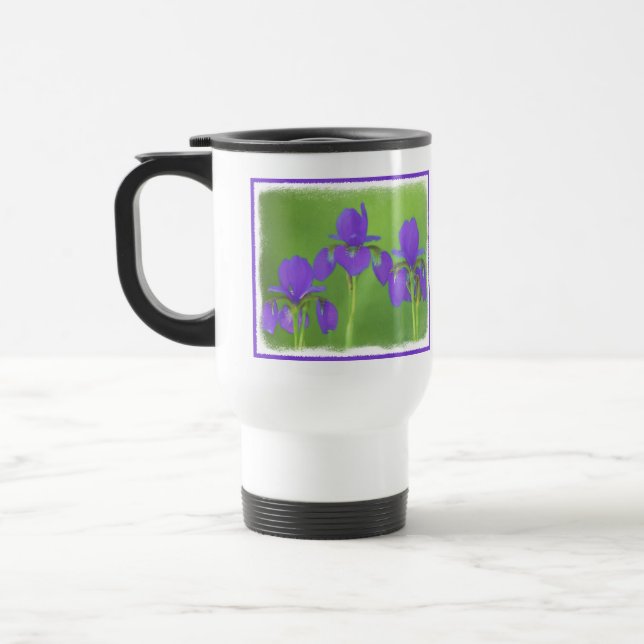 Caneca Térmica Púrpura Iris - Arte Flor Original (Esquerda)