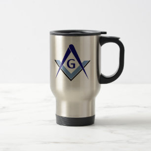Caneca Térmica Quadrado & compassos azuis modernos