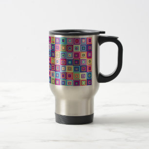 Caneca Térmica Quadrados Geométricos Coloridos