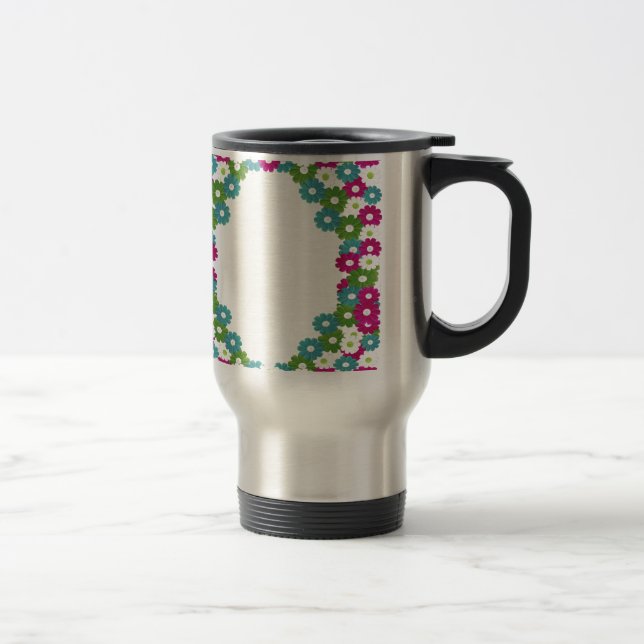 Caneca Térmica Quadro Floral com Nome Personalizado (Direita)
