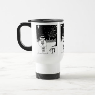 Caneca Térmica quadro preto e branco de um bonitinho bonitinho de