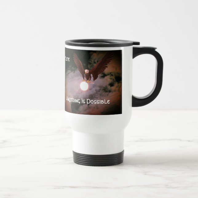 Caneca Térmica Qualquer coisa é possível inspiradora da águia (Direita)
