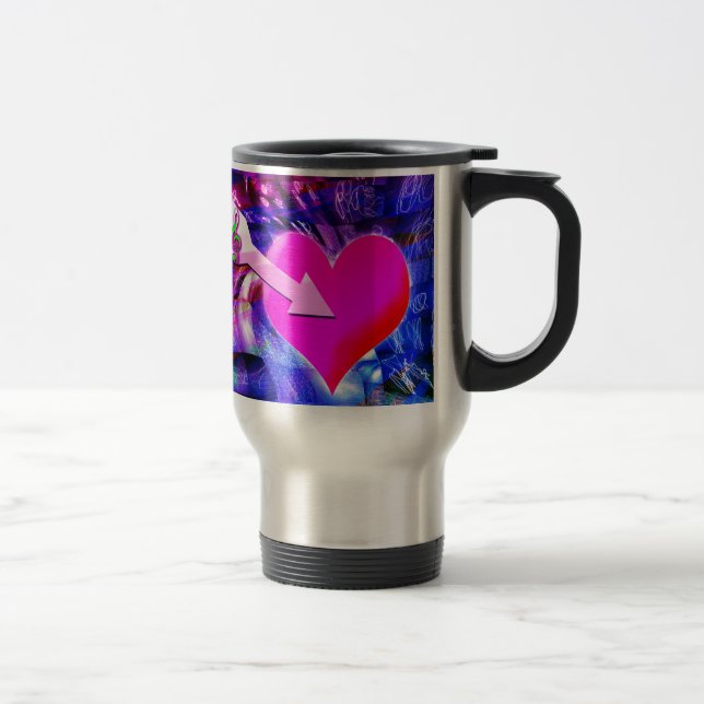 Caneca Térmica Quando a Seta de Música é direcionada ao coração (Direita)