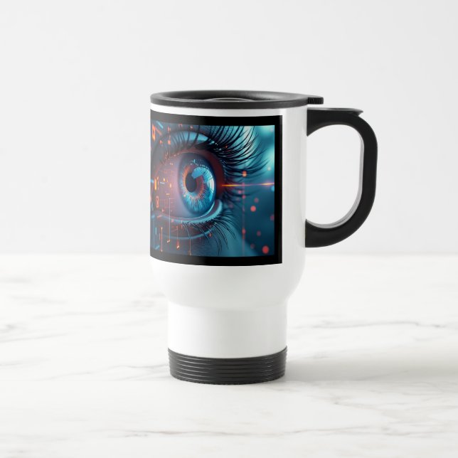 Caneca Térmica Quantum Olho esquerdo viagem caneta viagem ao trab (Direita)