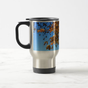 Caneca Térmica Queda,folhas,mapeamento, céu azul