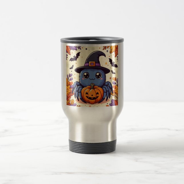 Caneca Térmica Queda/outono/aranha/bruxa/halloween (Centro)