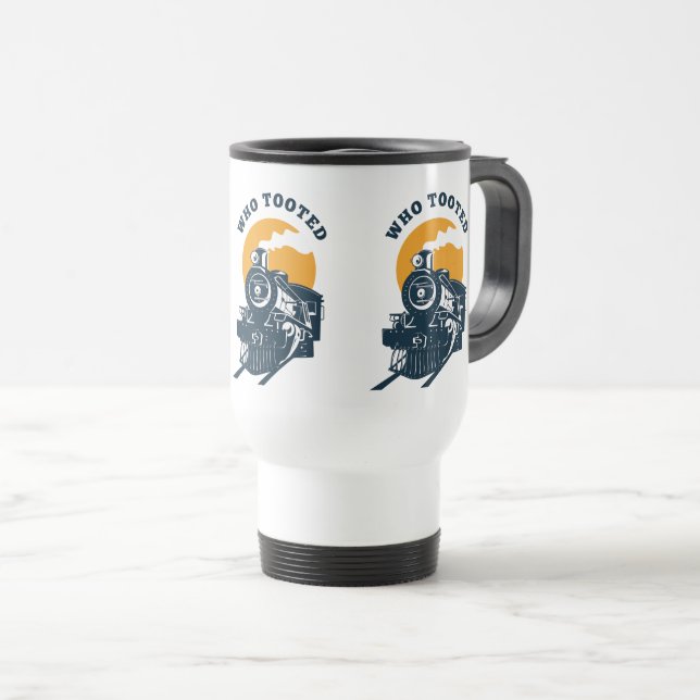 Caneca Térmica Quem Fez Engenheiro De Comboio Entusiasta E Caminh (Frente Esquerda)