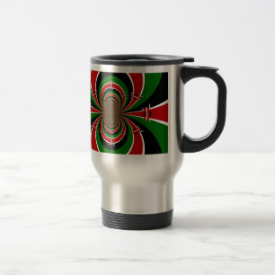 Caneca Térmica Quênia: Uma dança surpreendente de vermelho, preto