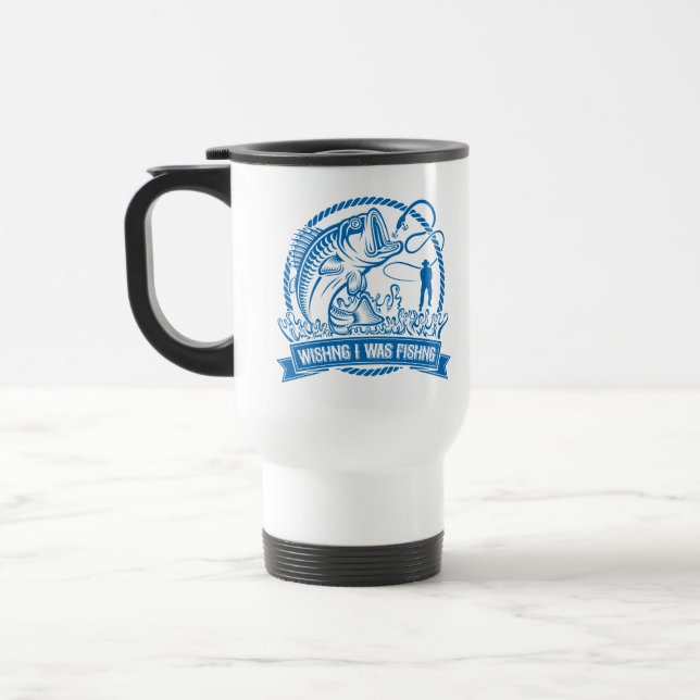Caneca Térmica Queria Que Eu Estivesse Pescando (Esquerda)