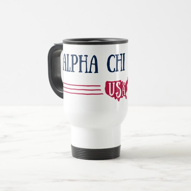 Caneca Térmica Qui alfa Omega - EUA (Frente Esquerda)