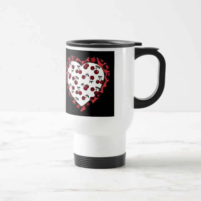 Caneca Térmica RAB Rockabilly Cherries Leopard Print Heart (Direita)