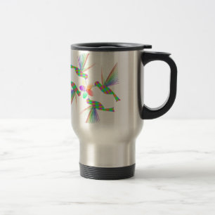 Caneca Térmica Rainbow Hummingbird Beijando Uma Flor