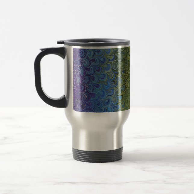 Caneca Térmica Rainbow Peacock Marble (Esquerda)