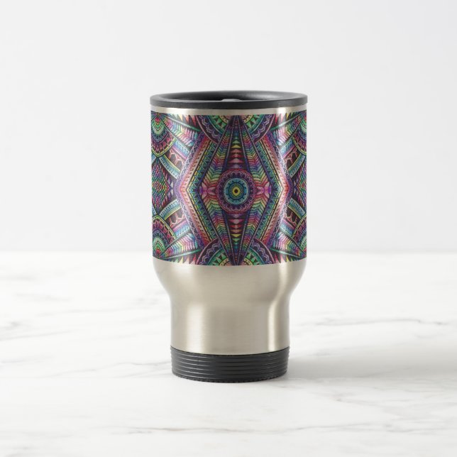 Caneca Térmica Rainbow Reiki Chakras Psychedelic Kaleidoscope Art (Centro)