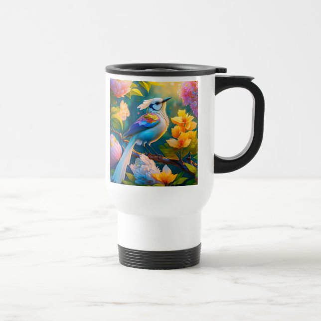 Caneca Térmica Rainbow Winged Jay Fantasy Bird (Direita)