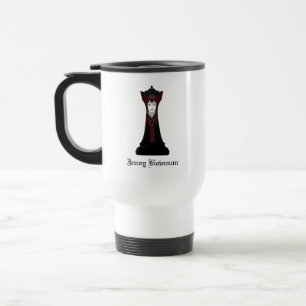 Caneca Térmica Rainha Preta do Xadrez / Nome Personalizado