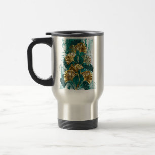 Caneca Térmica Ramificação com Ouro deixa Ginko Biloba